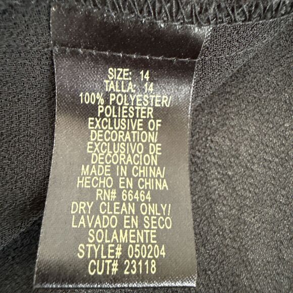 Studio One Kimono Womens 14 Black Sheer Flare Sleeve Whimsical Goth Fairy Y2K - Picture 11 of 11